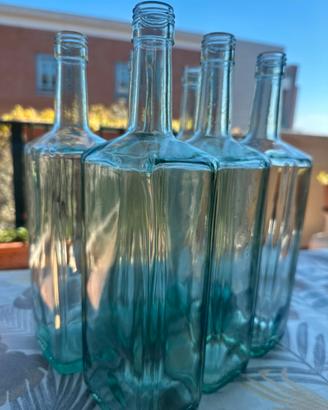 Set 6 bottiglie in vetro sedign moderno/vintage