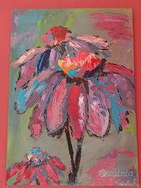 Echinacea, quadro su tela 50 cm x 70 cm