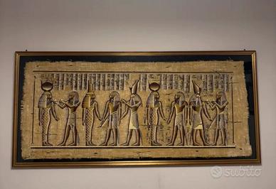 Quadro Papiro Egiziano dipinto a mano FIRMATO
