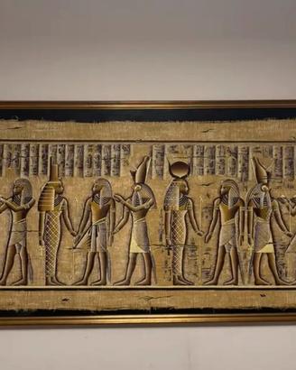 Quadro Papiro Egiziano dipinto a mano FIRMATO