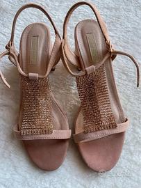 Sandali rosa cipria con strass dorati PRIMADONNA