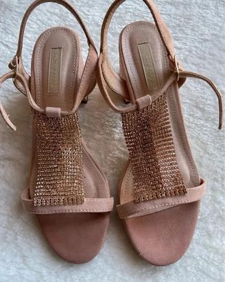 Sandali rosa cipria con strass dorati PRIMADONNA