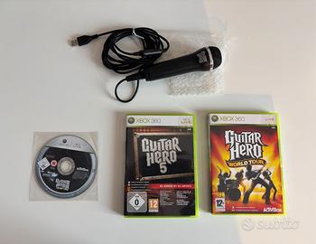 Microfono Guitar Hero per Xbox360 + 3 giochi