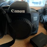 CANON EOS 750, 2 obiettivi, microfono, cavalletto