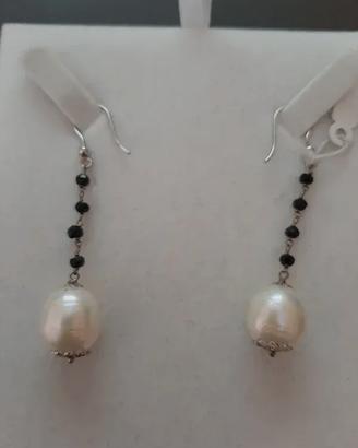 Orecchini in Argento Perle A.Dolce e Onice Nero
