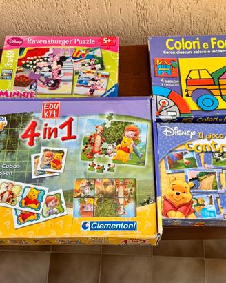 Lotto 4 giochi educativi bimbi 3-6 anni