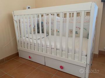 Lettino + materasso + trapunta + paracolpi