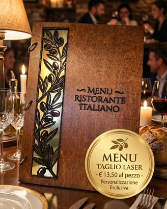 Porta Menu A4 in Legno con Clip Rapida - Personali