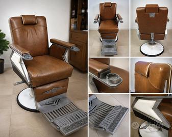 Poltrona Barbiere Vintage Professionale con Poggia