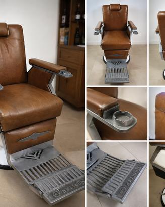 Poltrona Barbiere Vintage Professionale con Poggia