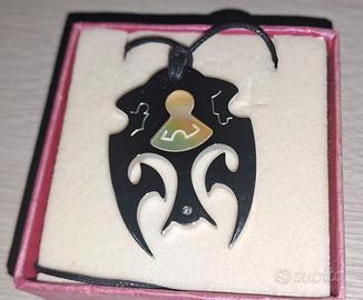 Ciondolo acciaio Fantasy/Tribal vintage decorato