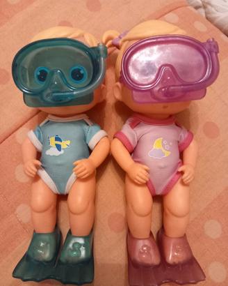 2 bambole pupazzi Bloopies Divers max maschio femm