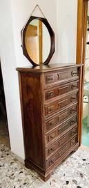 Cassettiera settimanale vintage in legno massello