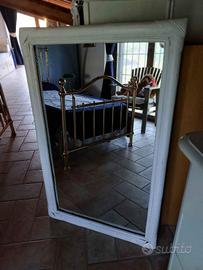 Specchio grande midollino, giunco, vimini