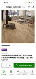 Parquet in rovere naturale vetrificato 24mq