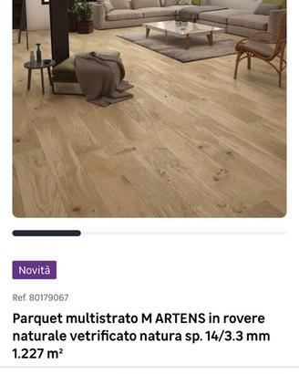 Parquet in rovere naturale vetrificato 24mq