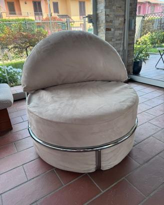 Poltrona design anni 70 microfibra