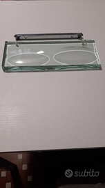 Mensola da bagno anni '50 in cristallo molato