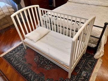 LETTINO BIMBO UNISEX PALI LEGNO BIANCO CON DOGHE
