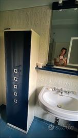 Set Arredo Bagno Completo Blu e Bianco
