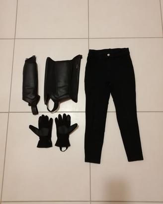 Equitazione pantaloni ghette guanti