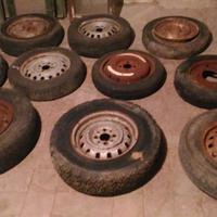 Ruote con cerchi gomme CEAT auto 13"varie epoca