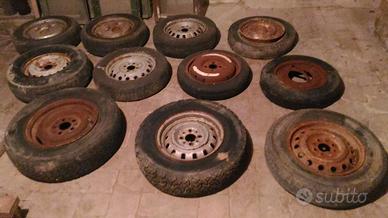 Ruote con cerchi gomme CEAT auto 13"varie epoca