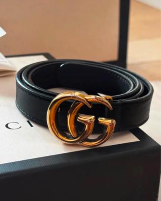 Cintura Gucci GG Marmont Pelle Nera Taglia 70