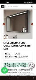 SPECCHIERA FEBE BAGNO CON STRIP LED, SPECCHIO