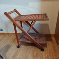 Carrello portavivande pieghevole in legno