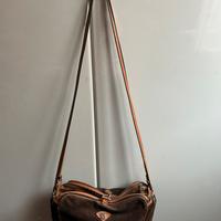 Capiente borsa tracolla, vintage, in pelle