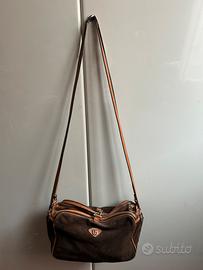 Capiente borsa tracolla, vintage, in pelle
