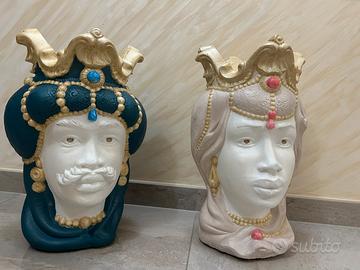 Coppia teste di moro 49 cm