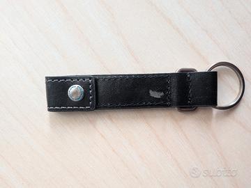 Portachiavi Piquadro in Pelle Nera - Logo metallic