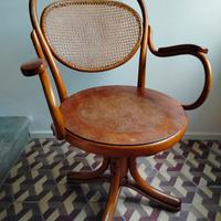 Poltrona girevole Thonet originale vintage antica