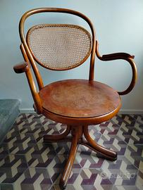 Poltrona girevole Thonet originale vintage antica