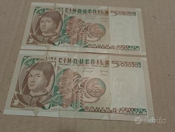 Banconote 5000 lire A . da Messina FDS consecutive