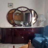 Mobili salone sala da pranzo mogano e marmo