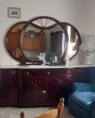 Mobili salone sala da pranzo mogano e marmo