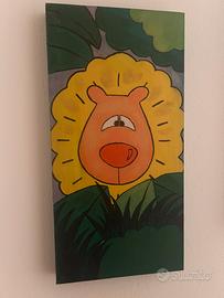 Quadro per camera bambini Leone sornione