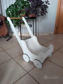 Passeggino bambole in legno