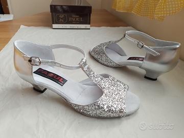 PAOUL scarpe da ballo argento n.37,5 Made in Italy