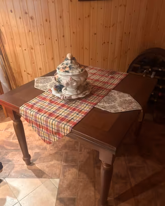 Tavolo da gioco 2in1 con roulette e piano in legno