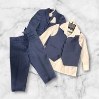 Completo elegante blu bimbo e mocassino bimbo