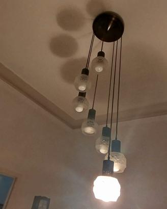Lampadario a cascata anni 70' 7 luci .