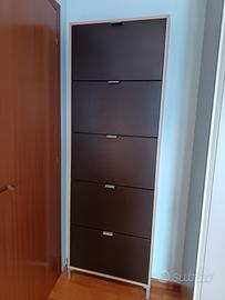 Scarpiera 5 scomparti in legno