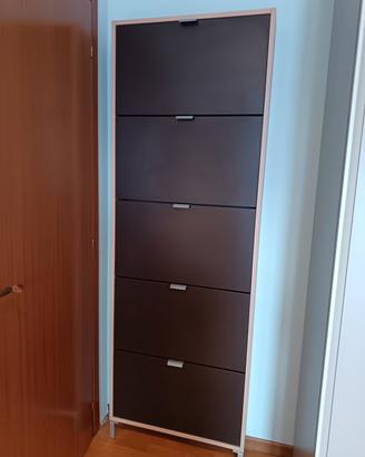 Scarpiera 5 scomparti in legno