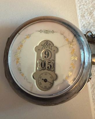 Raro Orologio Tasca Ore Saltanti in argento