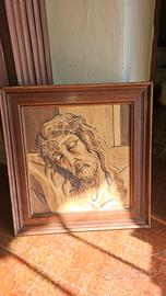 Cristo con corona di spine su legno Noè Florio