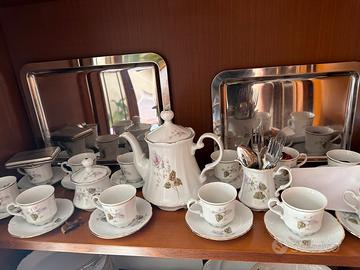Servizio caffe porcellana bavaria e oro 24 carati
